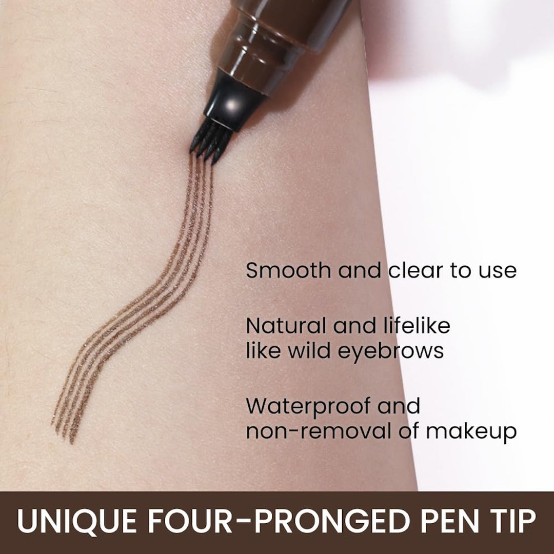 SUAKÉ Øjenbrynsfarve / Eyebrow Tint Pen #2 Mørkebrun fra Refectocil laver parallelle brune streger for naturlige, vilde bryn. Glat og klar at bruge, vandfast brynspen til langtidsholdbar, naturlig effekt.