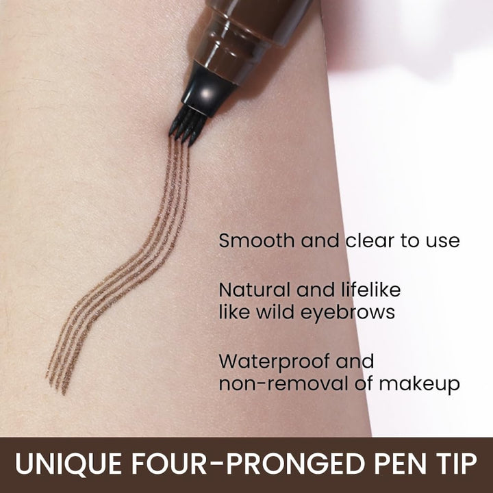 SUAKÉ Øjenbrynsfarve / Eyebrow Tint Pen #2 Mørkebrun fra Refectocil laver parallelle brune streger for naturlige, vilde bryn. Glat og klar at bruge, vandfast brynspen til langtidsholdbar, naturlig effekt.