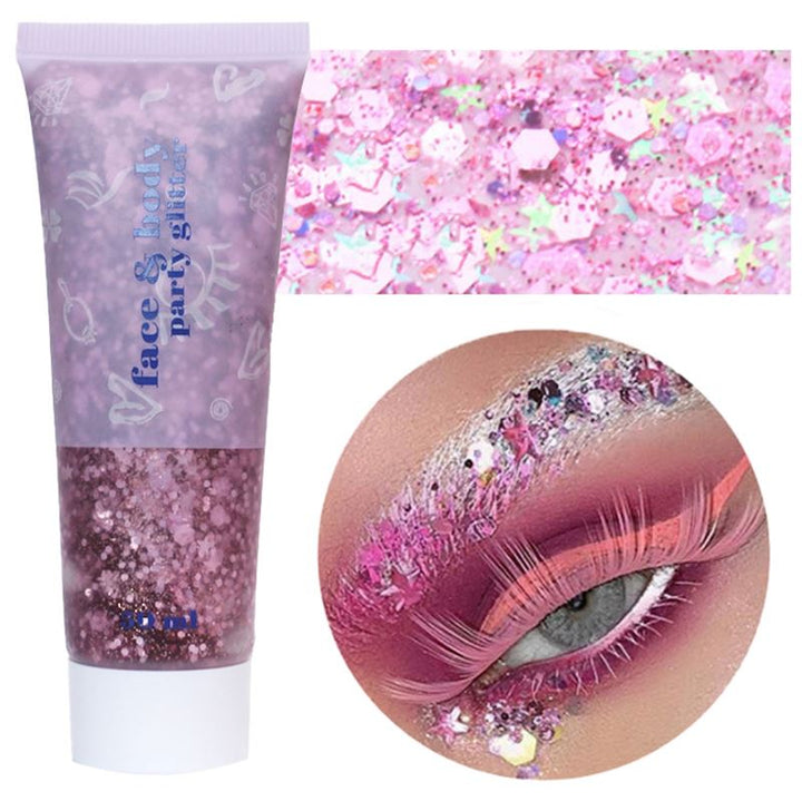 Face & Body Glitter Gel | Flydende Shimmer Pailletter til Makeup & Fest - Pink (50 ml) - Glitter - Stylemekka.dk