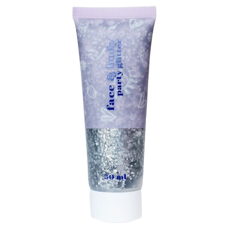 Face & Body Glitter Gel | Flydende Shimmer Pailletter til Makeup & Fest - Sølv (50 ml) - Glitter - Stylemekka.dk