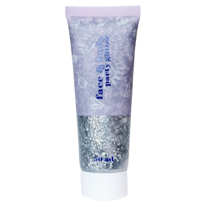 Face & Body Glitter Gel | Flydende Shimmer Pailletter til Makeup & Fest - Sølv (50 ml) - Glitter - Stylemekka.dk