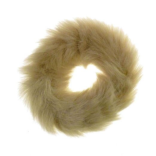 Hårelastik med pels - Faux Scrunchie, natur - Scrunchies - Stylemekka.dk