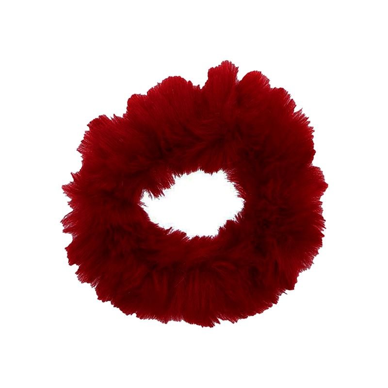 Hårelastik med pels - Faux Scrunchie, Rød - Scrunchies - Stylemekka.dk