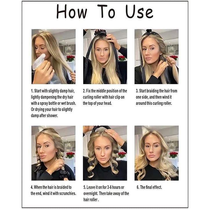 Heatless Hair Curlers - Få smukke krøller uden varme - Sort - SOHO