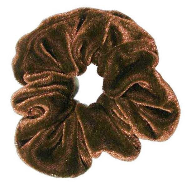 Scrunchie Hårelastik i velour - Mellembrun - Scrunchies - Stylemekka.dk