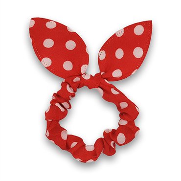 Scrunchie med sløjfe - Rød med hvide prikker - Scrunchies - Stylemekka.dk