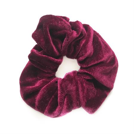 Scrunchie - Velour & elastisk - Burgundy - Scrunchies - SOHO