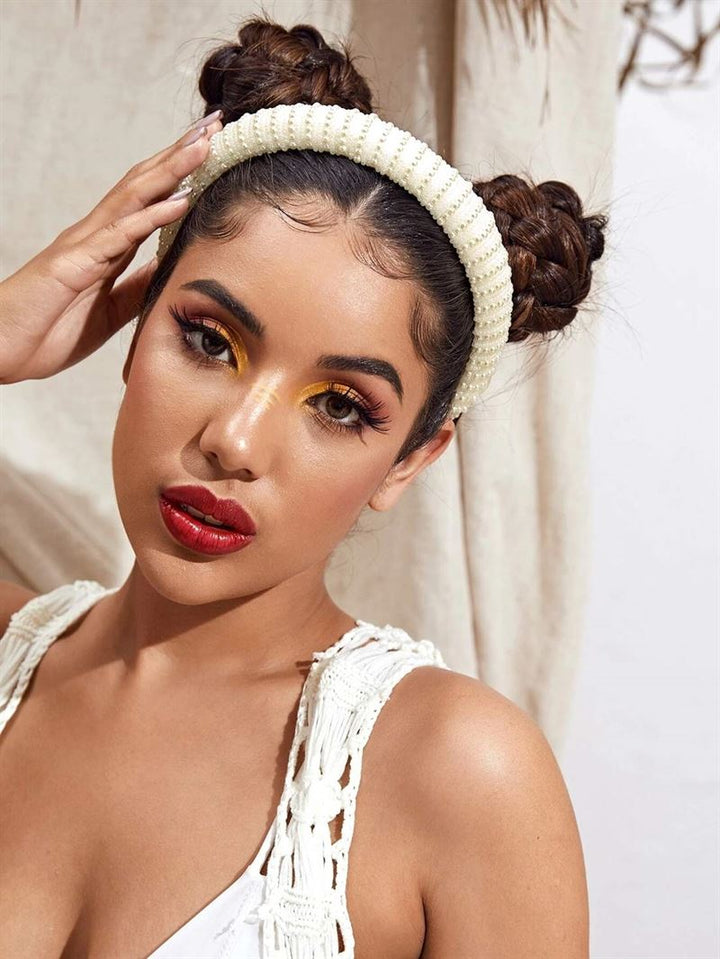 SOHO Bred Hårbøjle med perler - Hårbøjler - SOHO