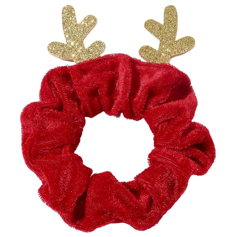 SOHO Christmas Deer - Jule Scrunchie - Rød - SOHO
