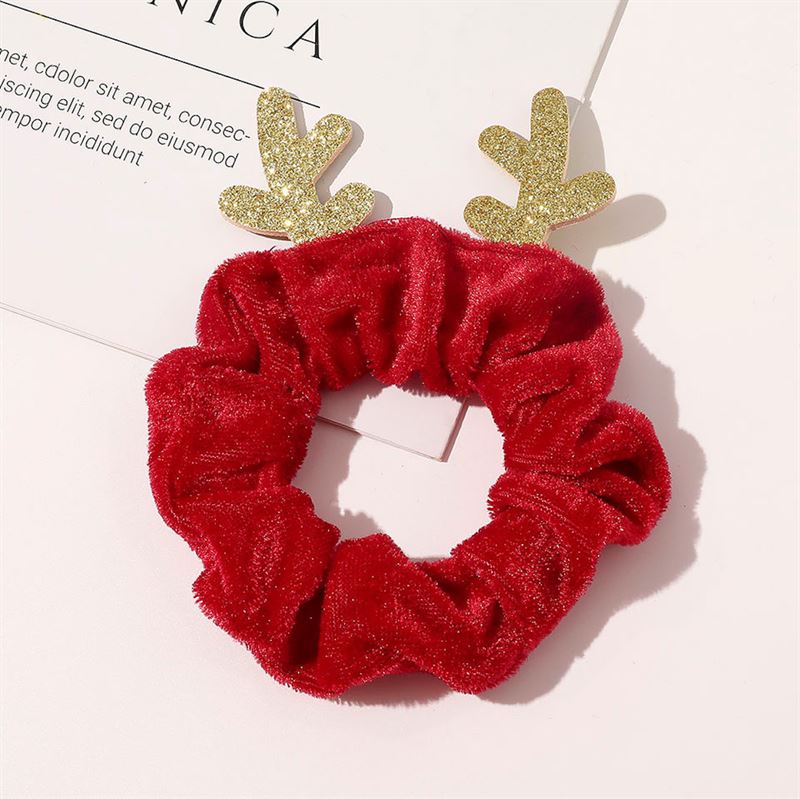 SOHO Christmas Deer - Jule Scrunchie - Rød - SOHO