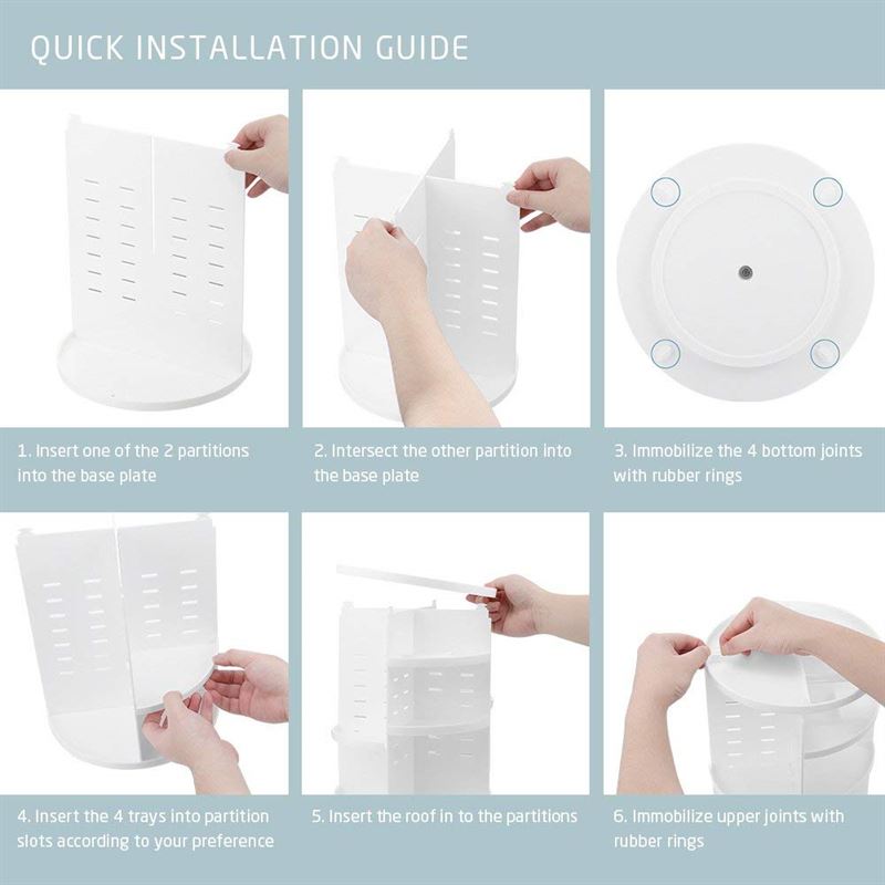 UNIQ 360º Roterende Kosmetisk Organizer | Hvid - Organizer - UNIQ