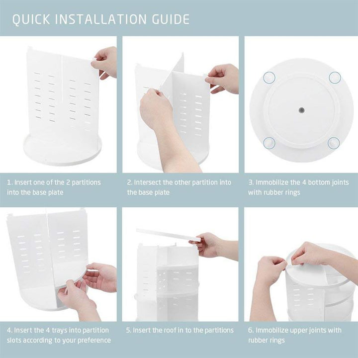 UNIQ 360º Roterende Kosmetisk Organizer | Hvid - Organizer - UNIQ