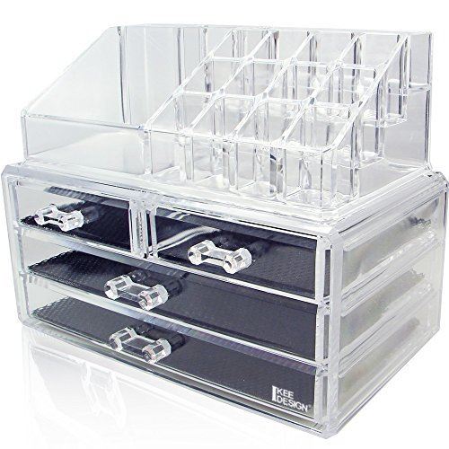 UNIQ Akryl Smykke eller Makeup Organizer med 4 Skuffer | SF - 1155 | Transparent - Organizer - UNIQ