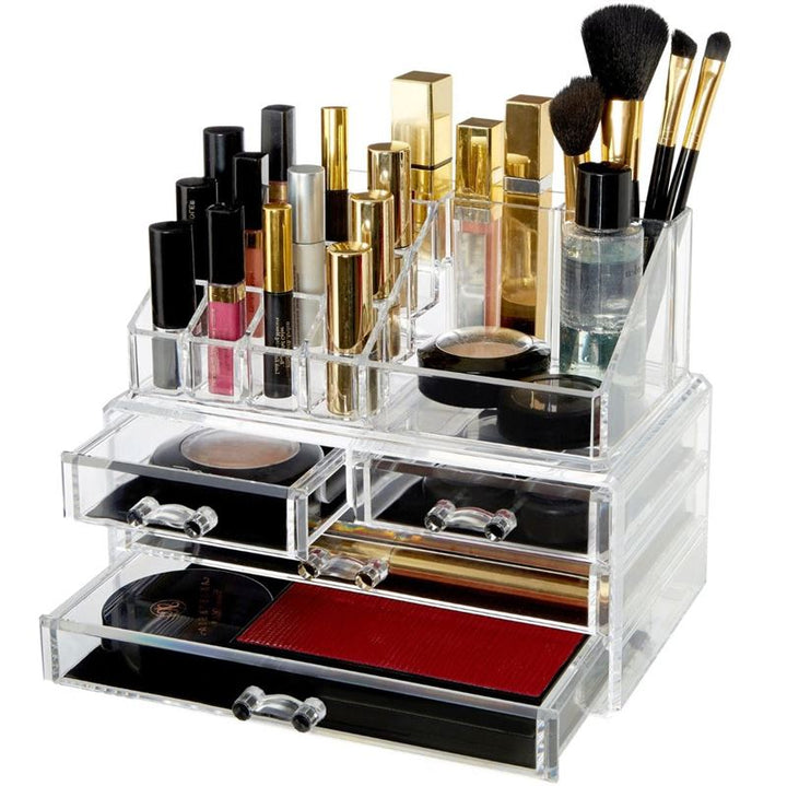 UNIQ Akryl Smykke eller Makeup Organizer med 4 Skuffer | SF - 1155 | Transparent - Organizer - UNIQ