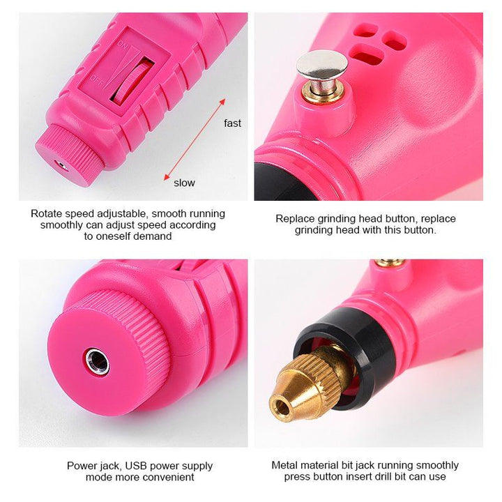 UNIQ Elektrisk Neglefil 6 - i - 1 Sæt til manicure - Neglefile - UNIQ