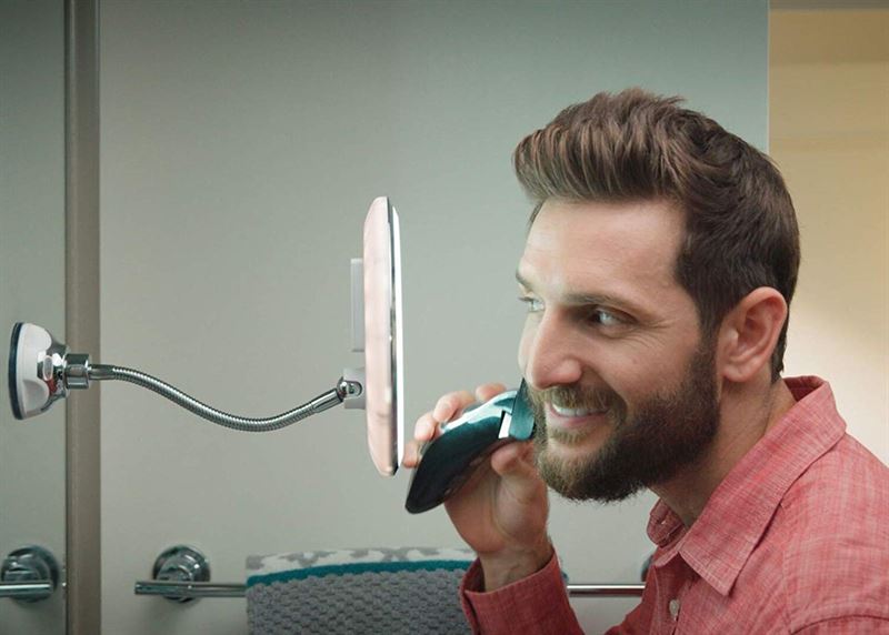 UNIQ Fleksibel Spejl med LED lys og x10 Forstørrelse - Makeup spejle - UNIQ