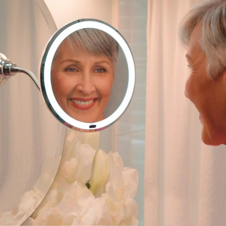 UNIQ Fleksibel Spejl med LED lys og x10 Forstørrelse - Makeup spejle - UNIQ