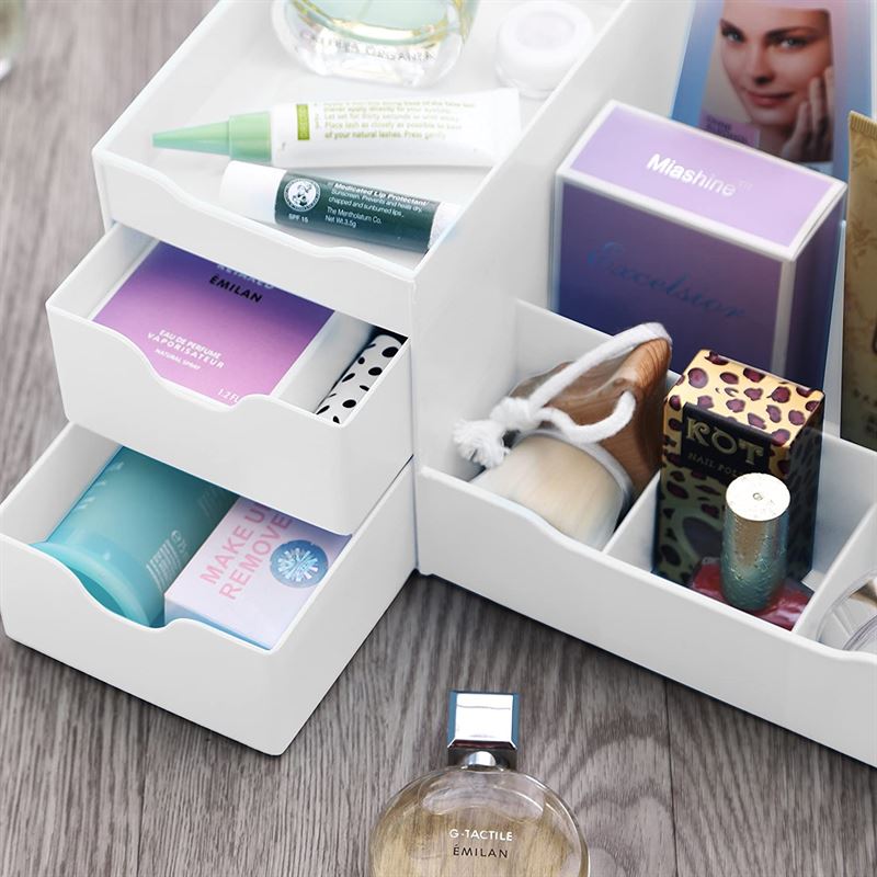UNIQ Organizer til Makeup og Hudpleje med 9 Rum | Hvid - Organizer - UNIQ