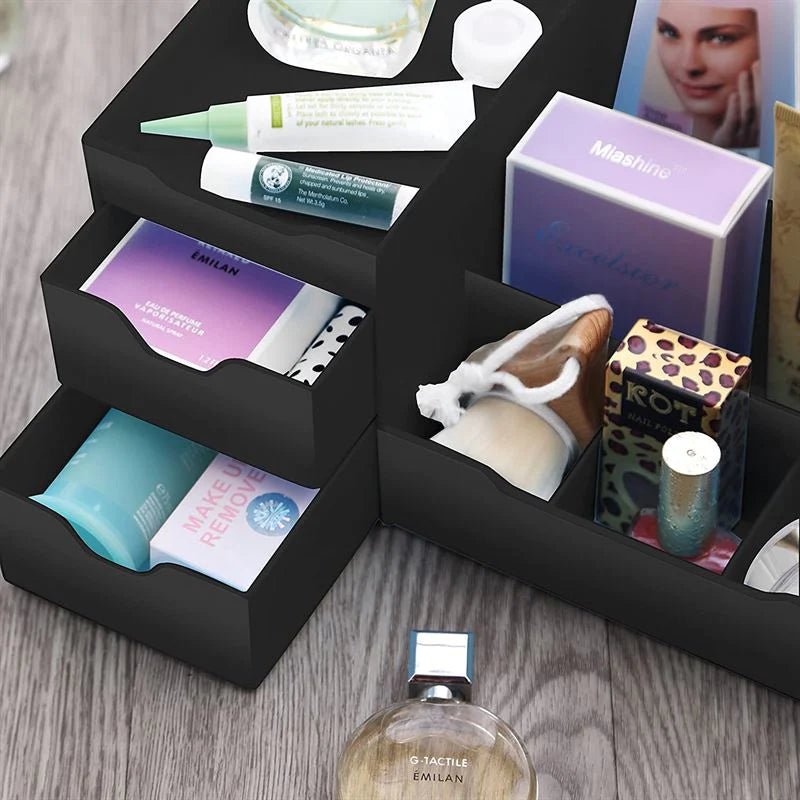 UNIQ Organizer til Makeup og Hudpleje med 9 Rum | Sort - Organizer - UNIQ