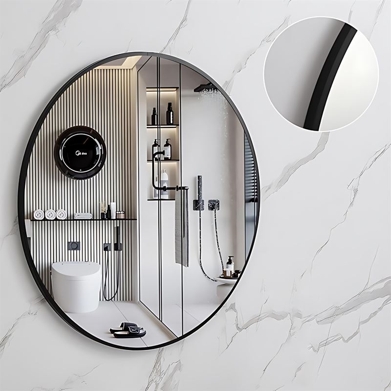 UNIQ Oslo Rundt Spejl - Ø50 cm Sort - UNIQ