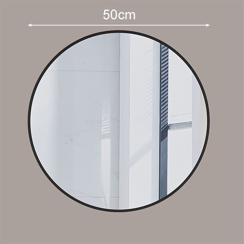 UNIQ Oslo Rundt Spejl - Ø50 cm Sort - UNIQ