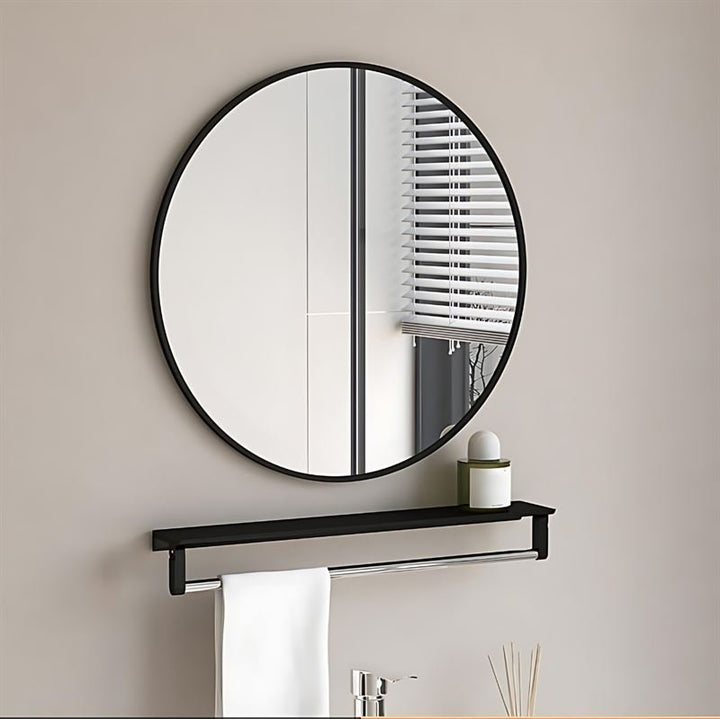 UNIQ Oslo Rundt Spejl - Ø50 cm Sort - UNIQ