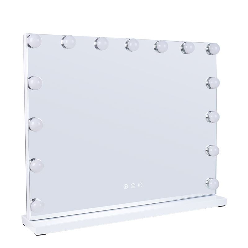 UNIQ XL Hollywood Makeup Spejl med lys | 15 LED pærer og touch funktion - Makeup spejle - UNIQ