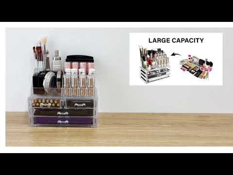 UNIQ Akryl Smykke eller Makeup Organizer med 4 Skuffer | SF-1155 | Transparent