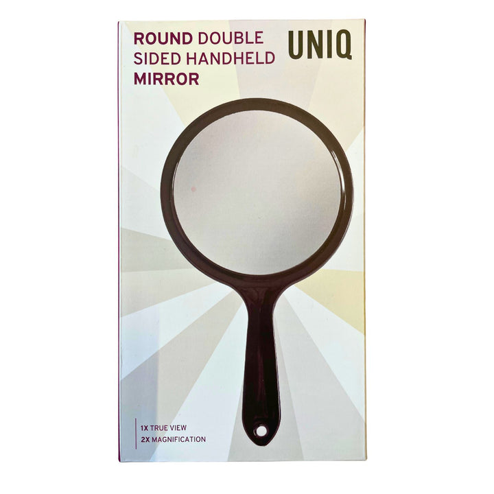 UNIQ Rundt Dobbeltsidet Håndholdt Spejl | Sort