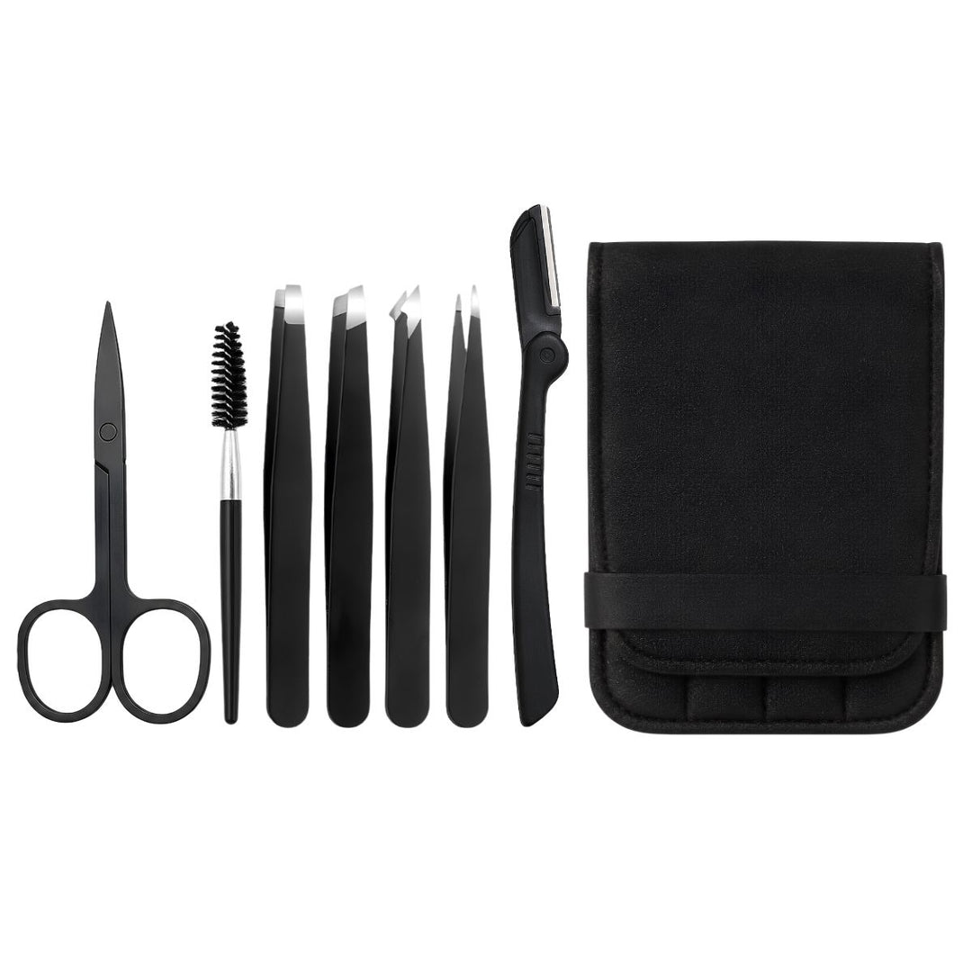 UNIQ Eyebrow Grooming Pincet Sæt - 7 dele med opbevaringstaske