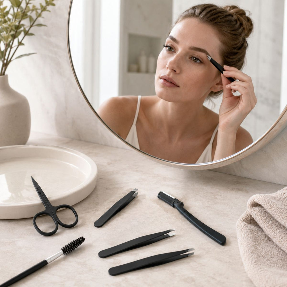 UNIQ Eyebrow Grooming Pincet Sæt - 7 dele med opbevaringstaske – billede 2