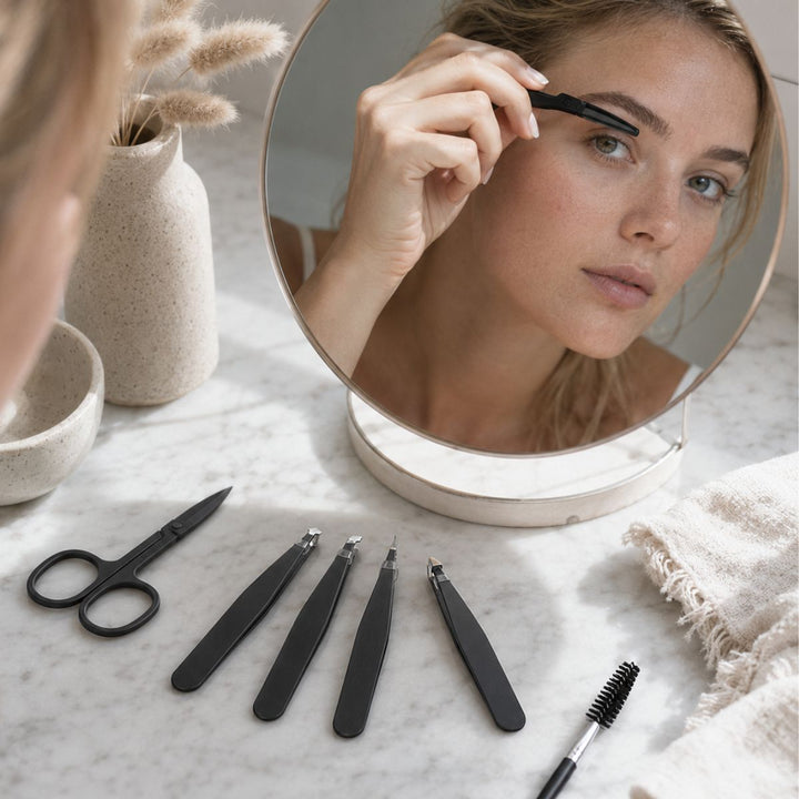 UNIQ Eyebrow Grooming Pincet Sæt - 7 dele med opbevaringstaske – billede 4