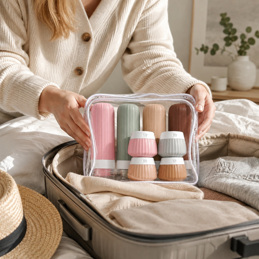 UNIQ Travelle Genopfyldeligt 90 ml Rejseflaske- og 40 ml Beholdersæt i Silikone – billede 4