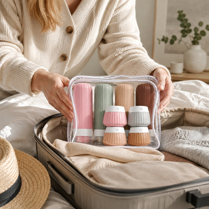 UNIQ Travelle Genopfyldeligt 90 ml Rejseflaske- og 40 ml Beholdersæt i Silikone – billede 4