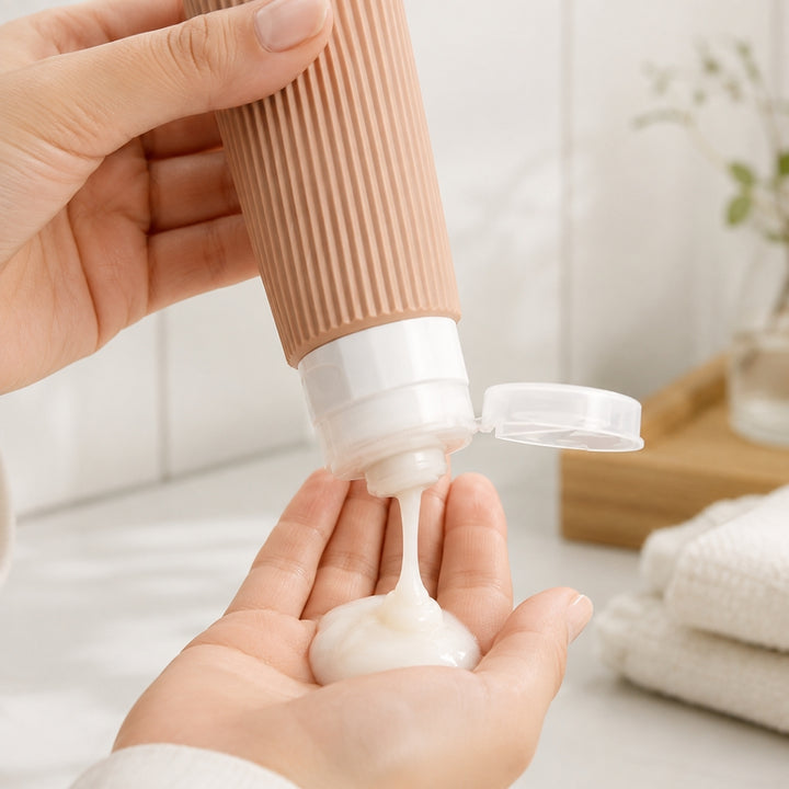 UNIQ Travelle Genopfyldeligt 90 ml Rejseflaske- og 40 ml Beholdersæt i Silikone – billede 6