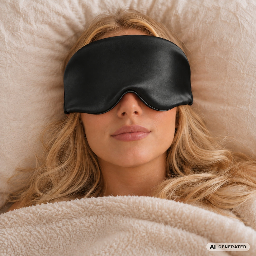UNIQ Dream Cloud 3D Lysblokerende Satin Sovemaske - Sort – billede 4