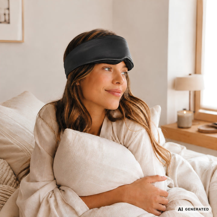 UNIQ Dream Cloud 3D Lysblokerende Satin Sovemaske - Sort – billede 5