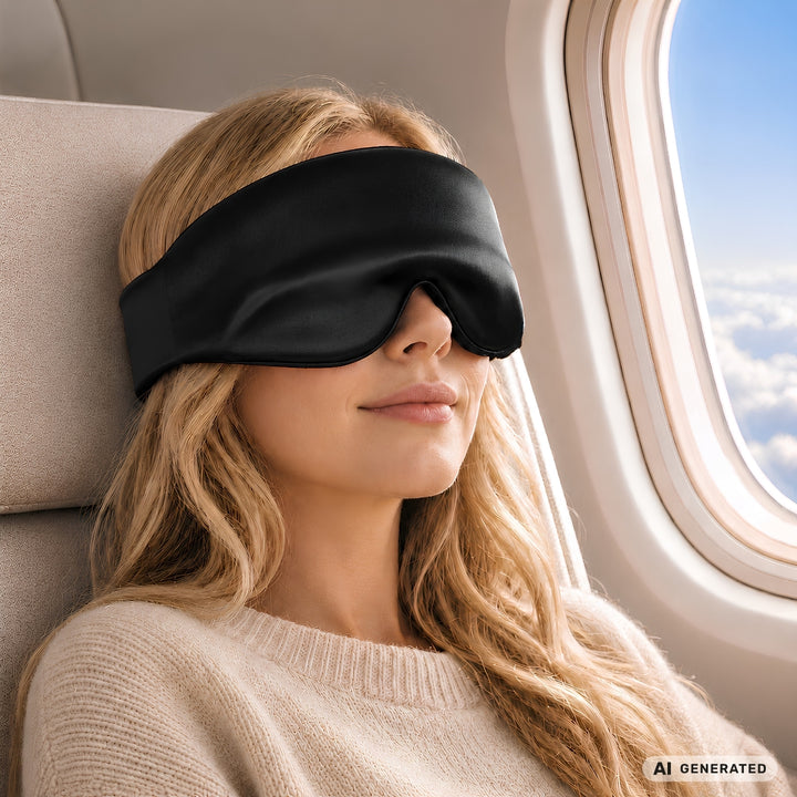 UNIQ Dream Cloud 3D Lysblokerende Satin Sovemaske - Sort – billede 7