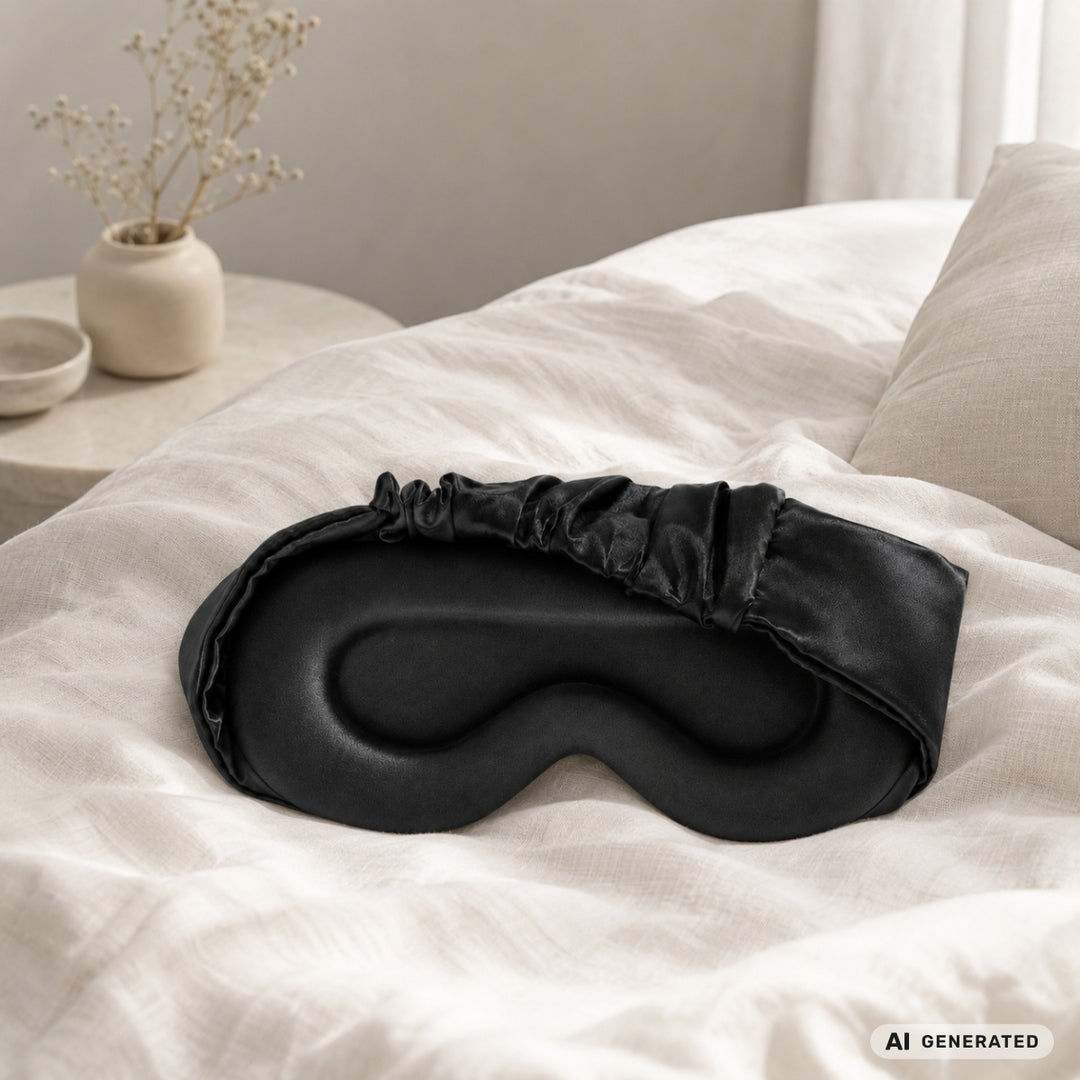 UNIQ Dream Cloud 3D Lysblokerende Satin Sovemaske - Sort – billede 8