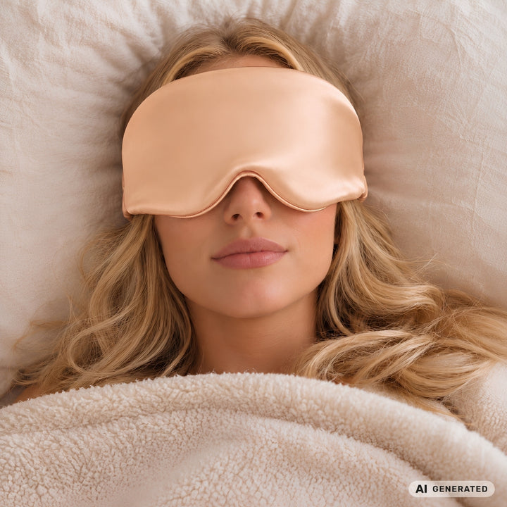 UNIQ Dream Cloud 3D Lysblokerende Satin Sovemaske - Apricot – billede 4