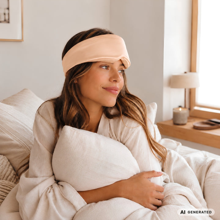 UNIQ Dream Cloud 3D Lysblokerende Satin Sovemaske - Apricot – billede 5