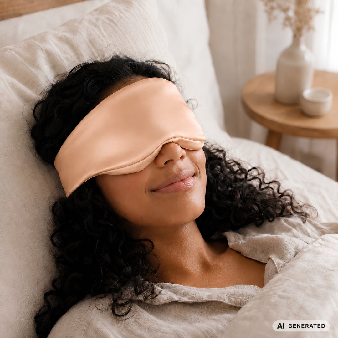 UNIQ Dream Cloud 3D Lysblokerende Satin Sovemaske - Apricot – billede 6