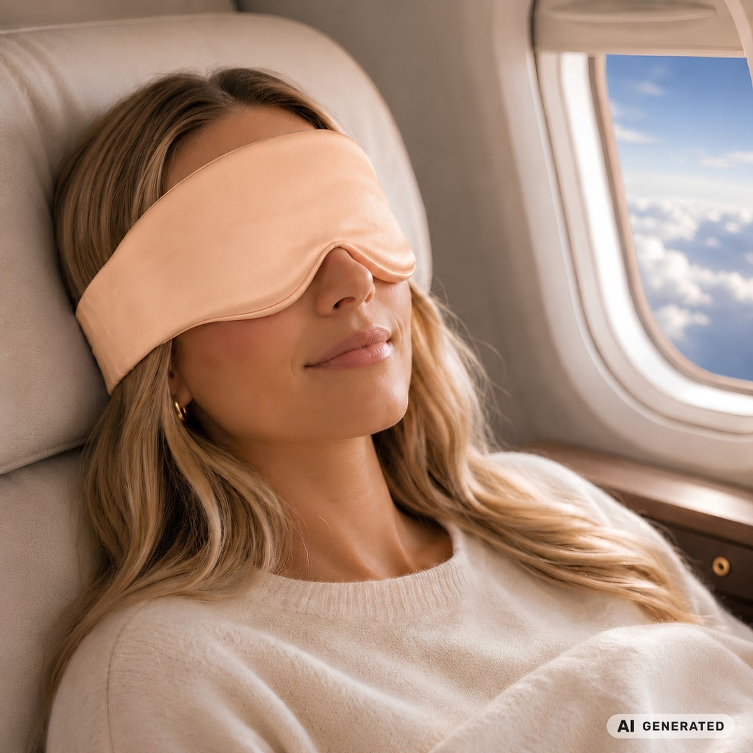 UNIQ Dream Cloud 3D Lysblokerende Satin Sovemaske - Apricot – billede 7
