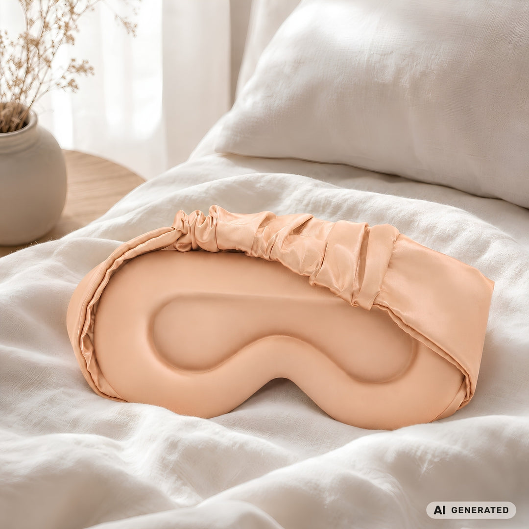 UNIQ Dream Cloud 3D Lysblokerende Satin Sovemaske - Apricot – billede 8