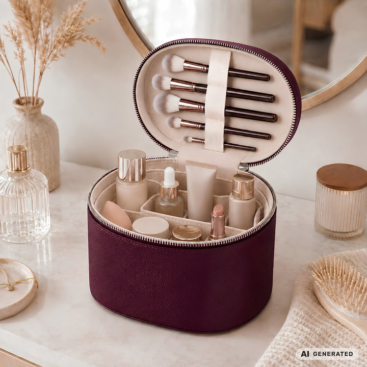 UNIQ Noemie Vanity Beauty Case - Violet Burgundy – billede 5