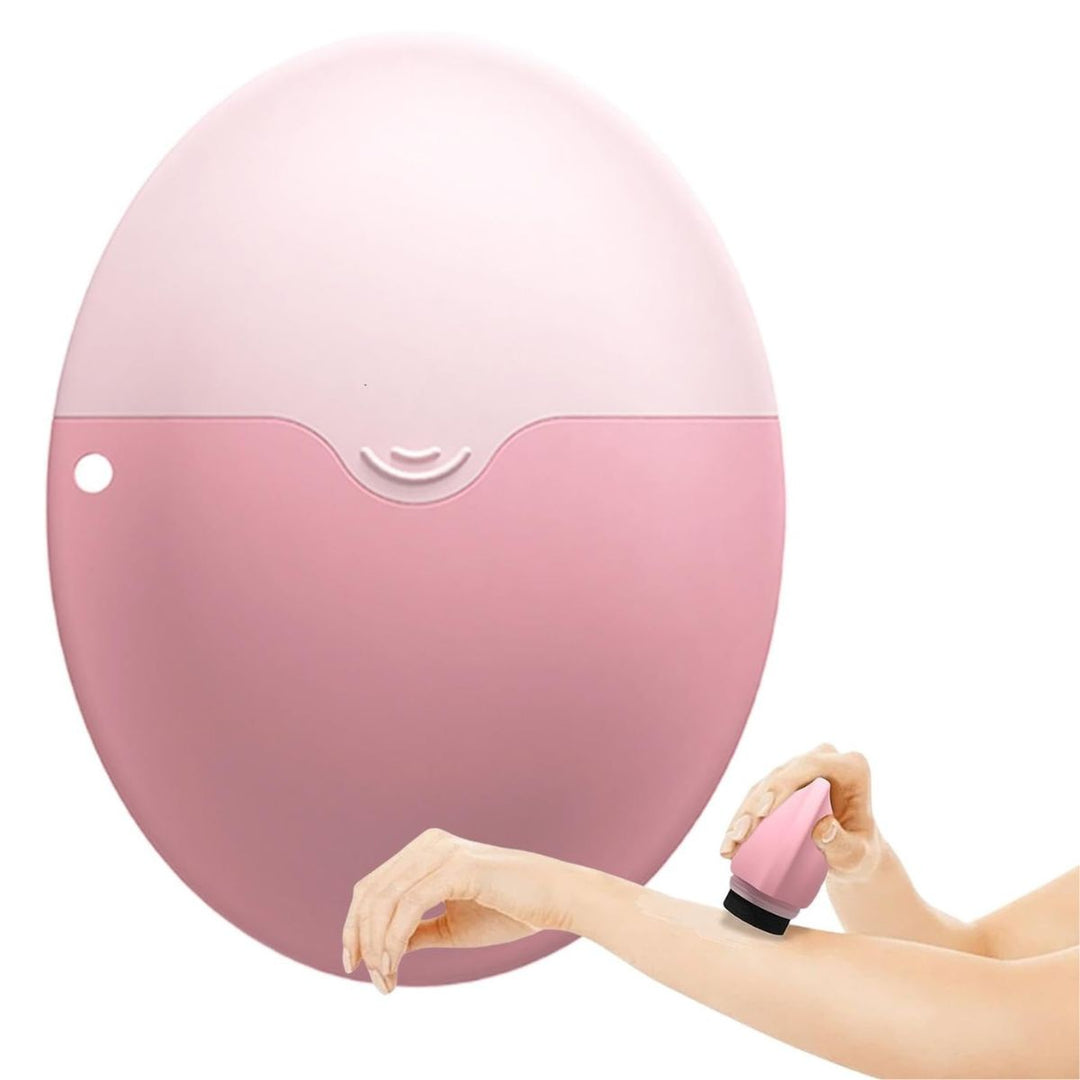 UNIQ Silicone Sponge Roller Applicator – Genopfyldelig Solcreme & Lotion Applikator, 55 ml - Lyserød