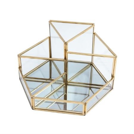 Geometrisk Makeup Organizer | Guld - Organizer - UNIQ