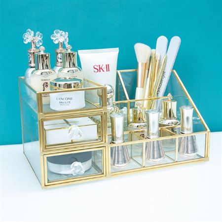 Makeup Organizer med to skuffer | Guld - Organizer - UNIQ