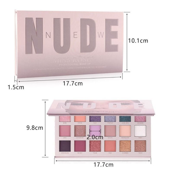 Miss Rose New Nude Eyeshadow Palette, Øjenskygge - Chroma - Makeup - Miss Rose