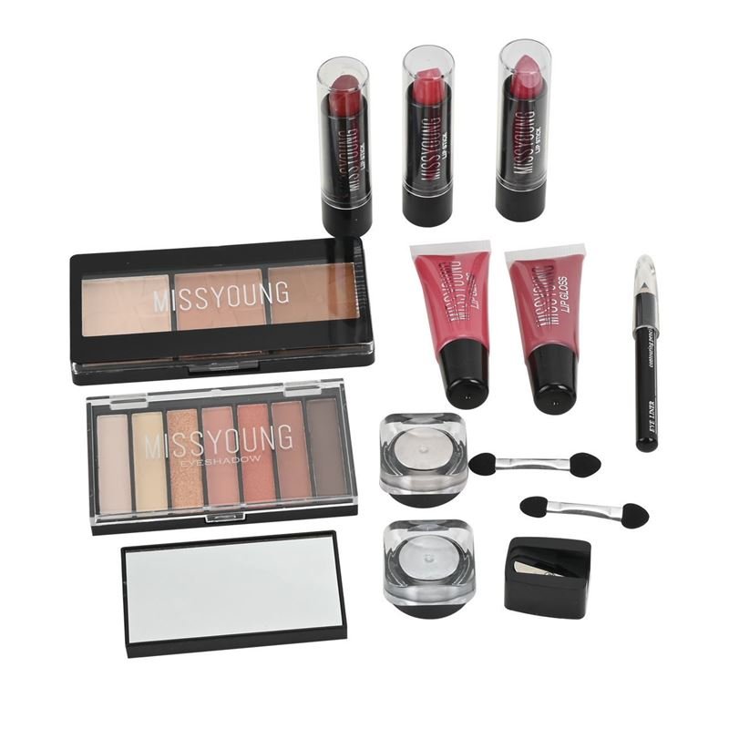 Miss Young Mega Makeup Sæt - 14 - dele i Transparent Gaveæske - GM20208 - Makeup - Miss Young